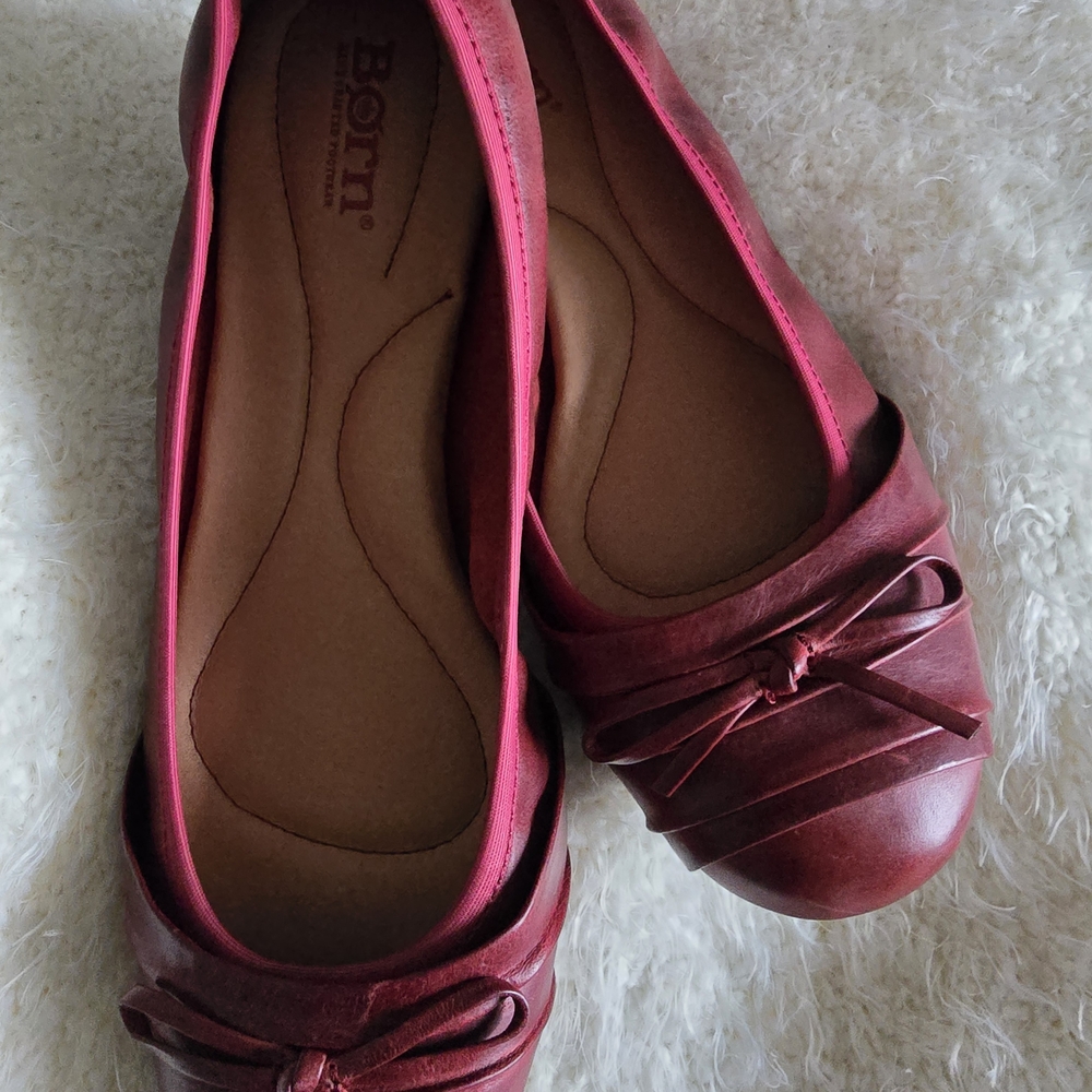 New Never Worn. Born Red Flats Shiny Loafers